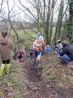 George climbs the bank