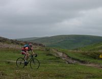 Tim at the bottom of a hairy descent!