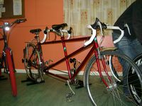 The Paytons beloved tandem with Ian's rescued mountain bike alongside