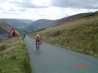 Roger Allen climbs the Bwlch y Groes, WWC 2007